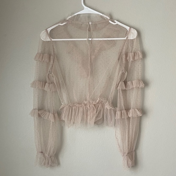 Chic Ruffled Sheer Blouse - Picture 4 of 4
